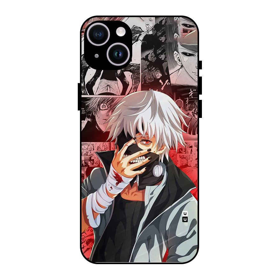 Kaneki Ken Manga Style Metal Back Case for iPhone 14 Plus