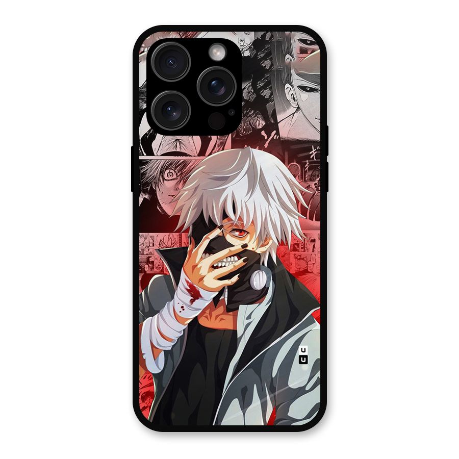 Kaneki Ken Manga Style Metal Back Case for iPhone 15 Pro Max