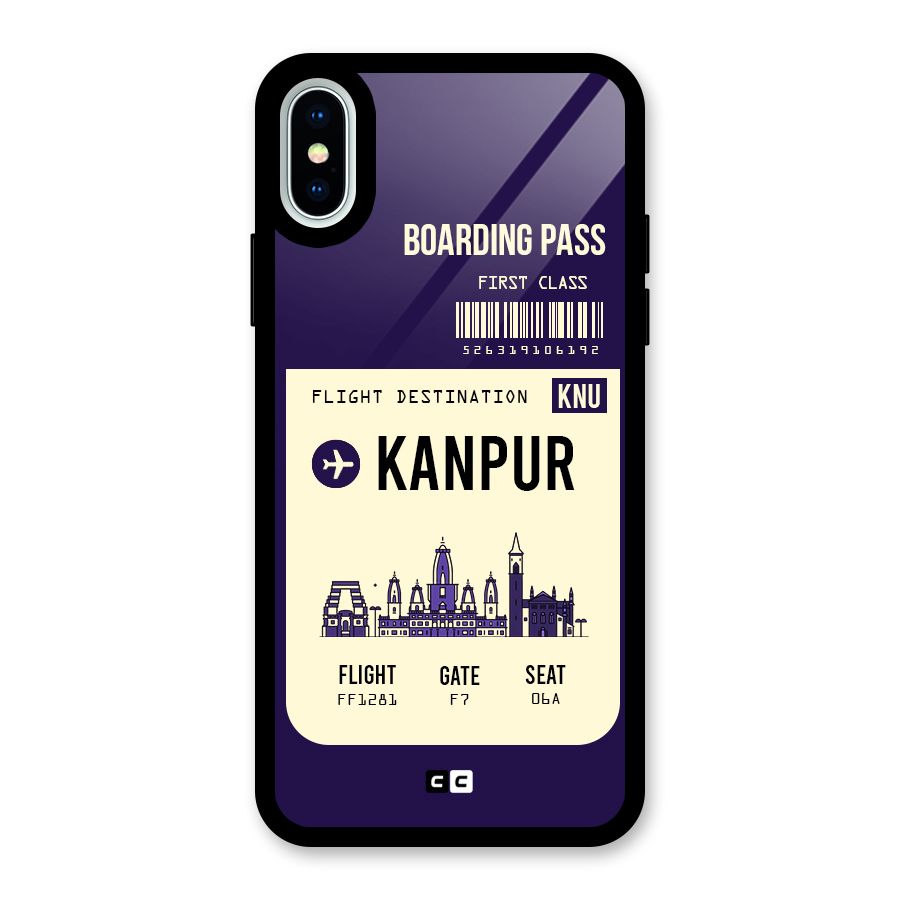 Kanpur Boarding Pass Glass Back Case for iPhone XS