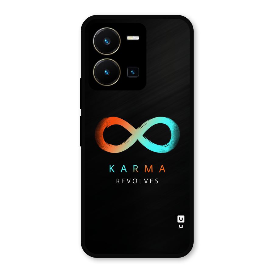 Karma Revolves Metal Back Case for Vivo Y35