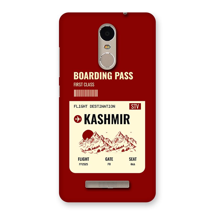 Kashmir Boarding Pass Back Case for Redmi Note 3