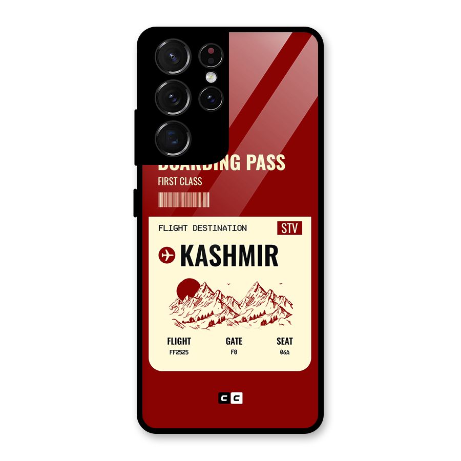 Kashmir Boarding Pass Glass Back Case for Galaxy S21 Ultra 5G