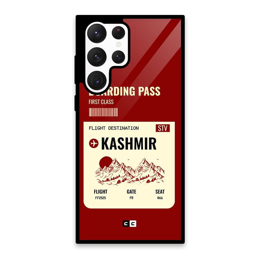 Kashmir Boarding Pass Glass Back Case for Galaxy S22 Ultra 5G