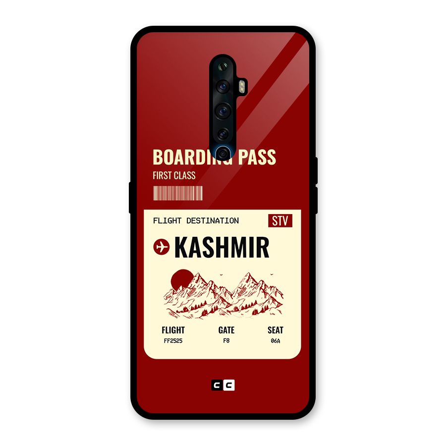 Kashmir Boarding Pass Glass Back Case for Oppo Reno2 F