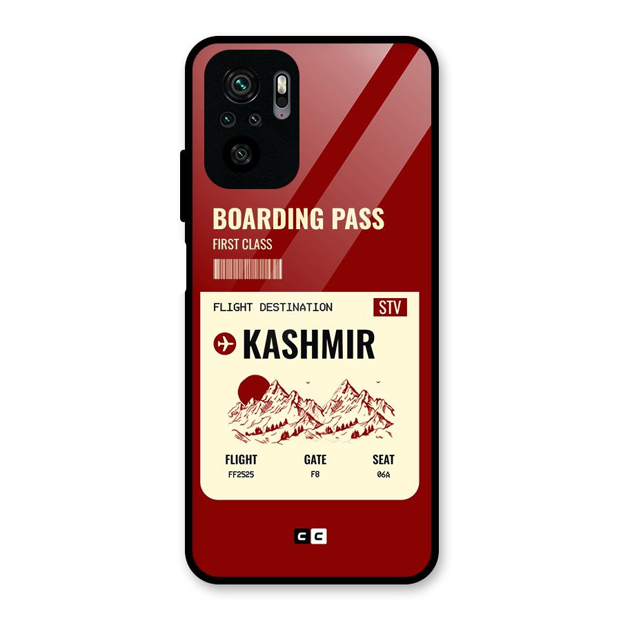 Kashmir Boarding Pass Glass Back Case for Redmi Note 10S