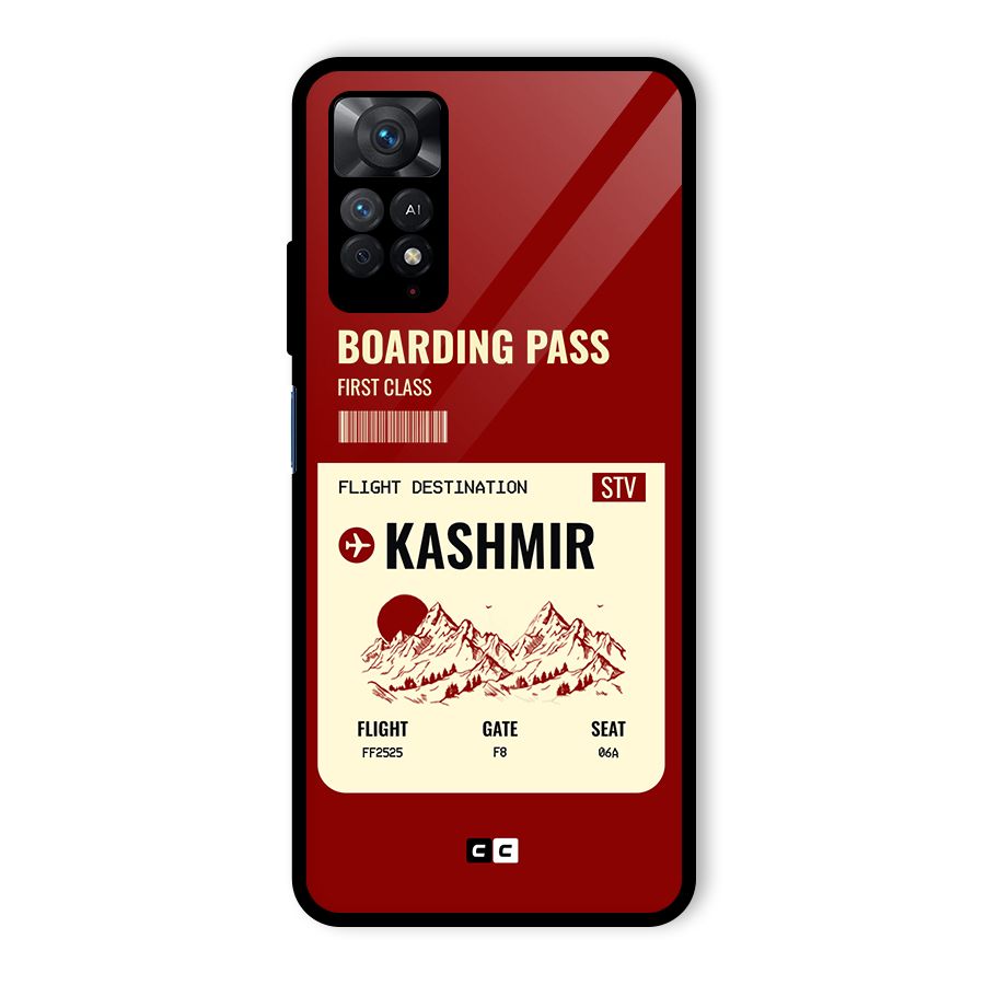Kashmir Boarding Pass Glass Back Case for Redmi Note 11 Pro