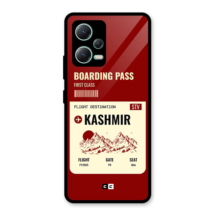 Kashmir Boarding Pass Glass Back Case for Redmi Note 12 5G