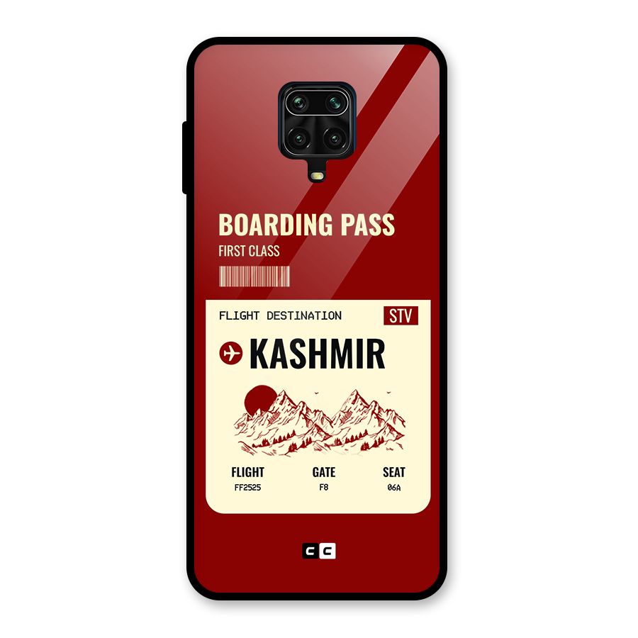Kashmir Boarding Pass Glass Back Case for Redmi Note 9 Pro