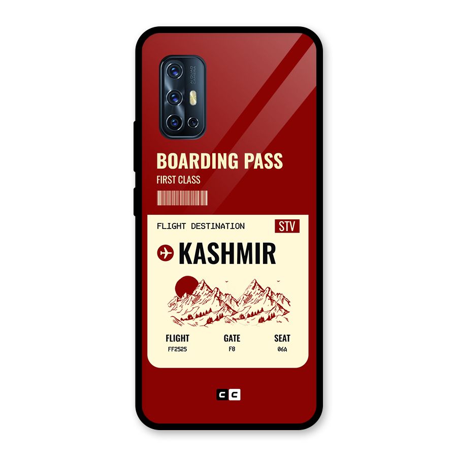 Kashmir Boarding Pass Glass Back Case for Vivo V17