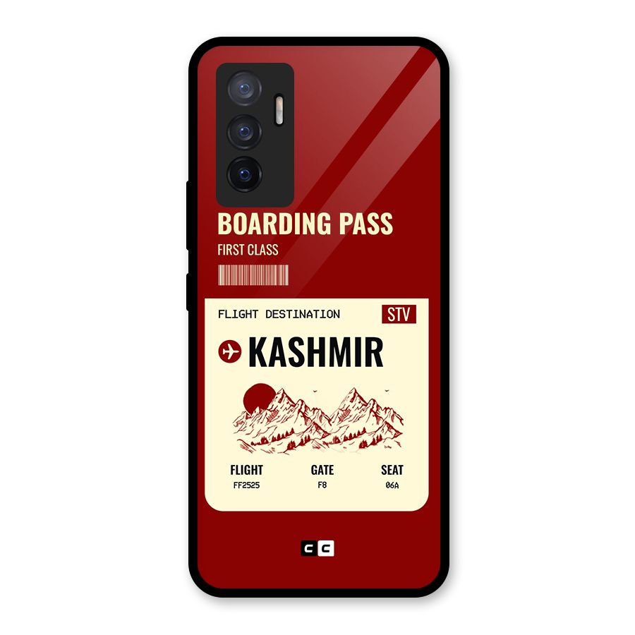 Kashmir Boarding Pass Glass Back Case for Vivo V23e