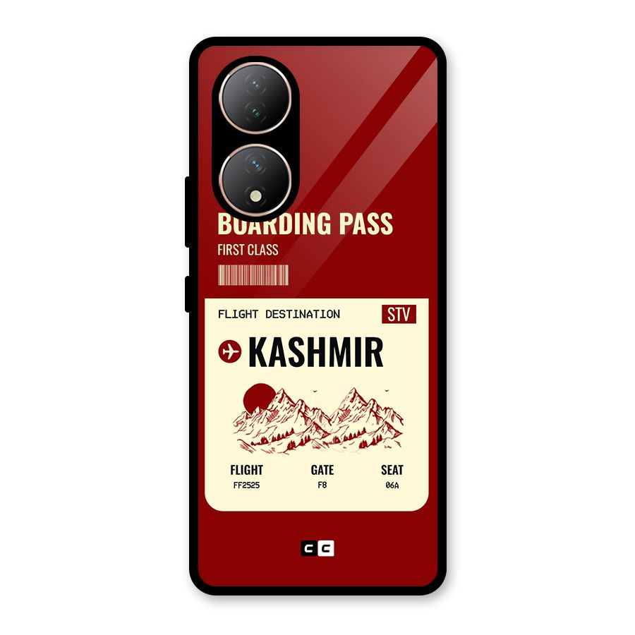 Kashmir Boarding Pass Glass Back Case for Vivo Y100A