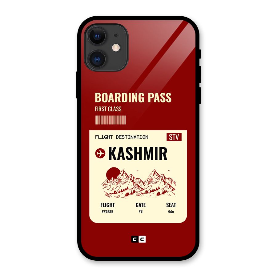 Kashmir Boarding Pass Glass Back Case for iPhone 11