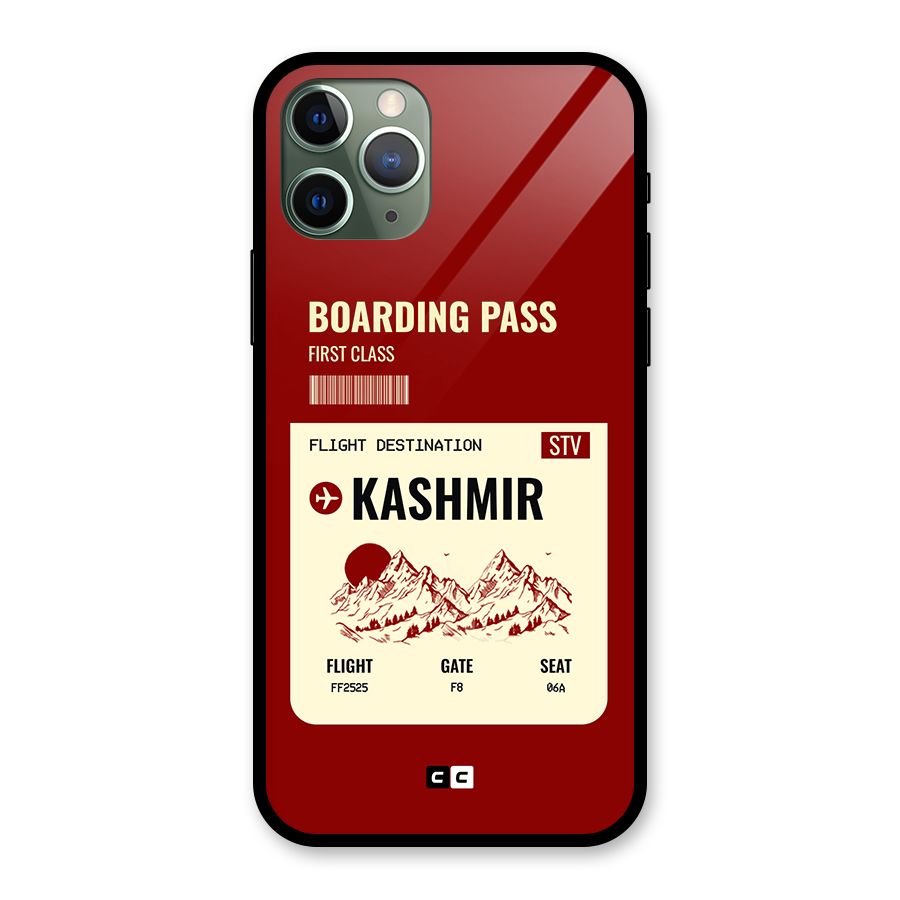 Kashmir Boarding Pass Glass Back Case for iPhone 11 Pro