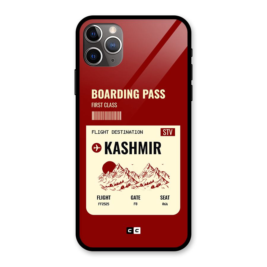 Kashmir Boarding Pass Glass Back Case for iPhone 11 Pro Max