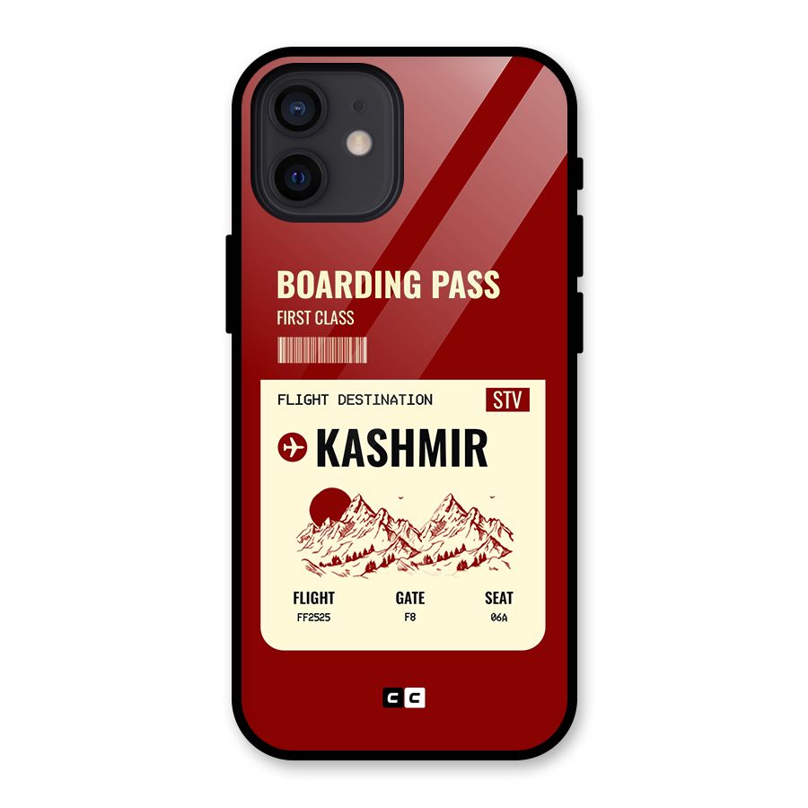 Kashmir Boarding Pass Glass Back Case for iPhone 12