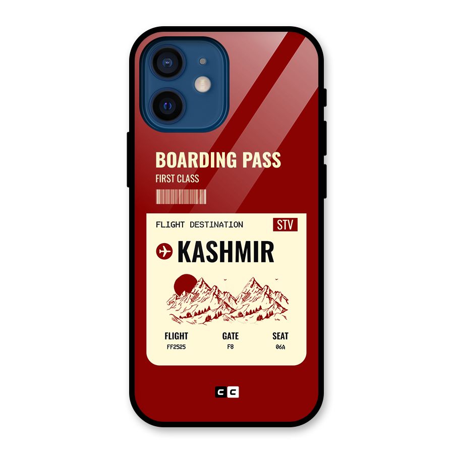 Kashmir Boarding Pass Glass Back Case for iPhone 12 Mini