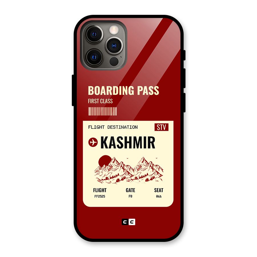 Kashmir Boarding Pass Glass Back Case for iPhone 12 Pro