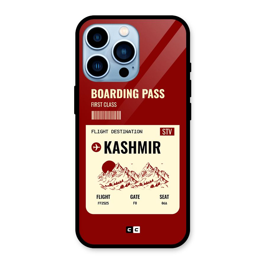 Kashmir Boarding Pass Glass Back Case for iPhone 13 Pro