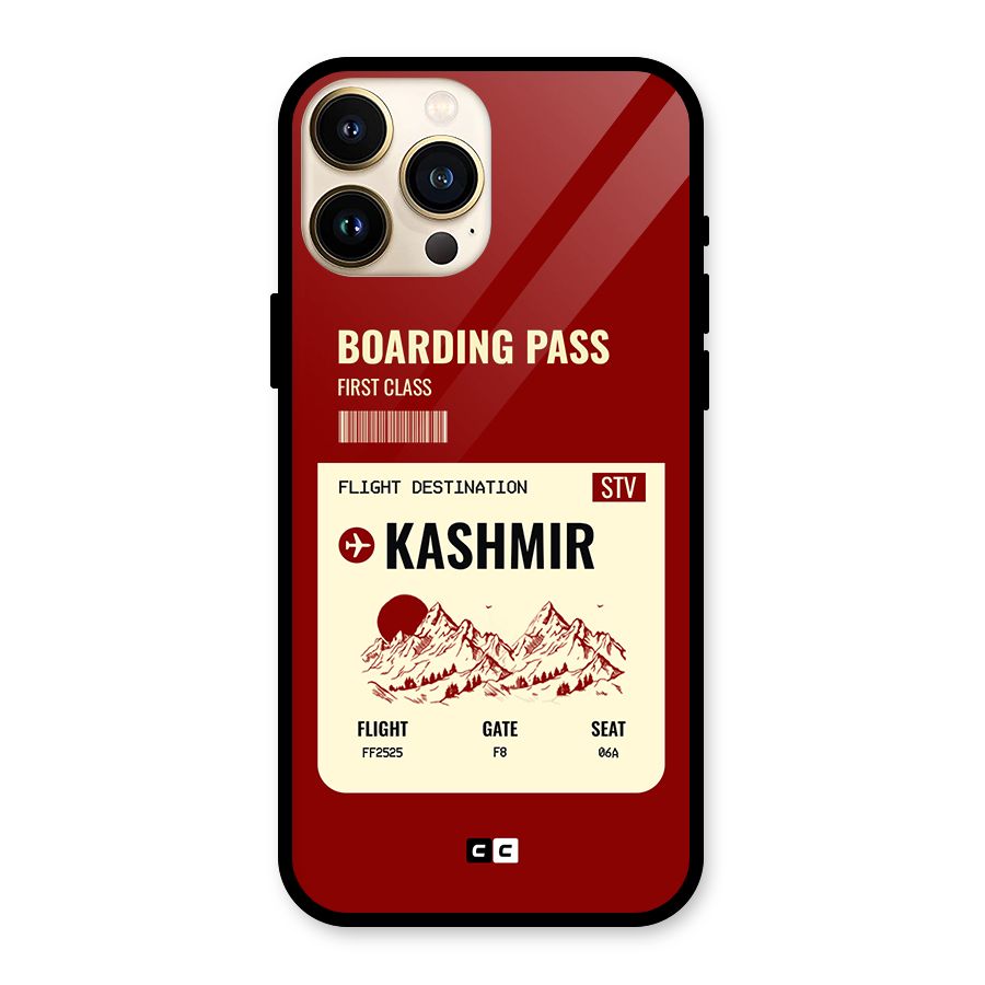 Kashmir Boarding Pass Glass Back Case for iPhone 13 Pro Max