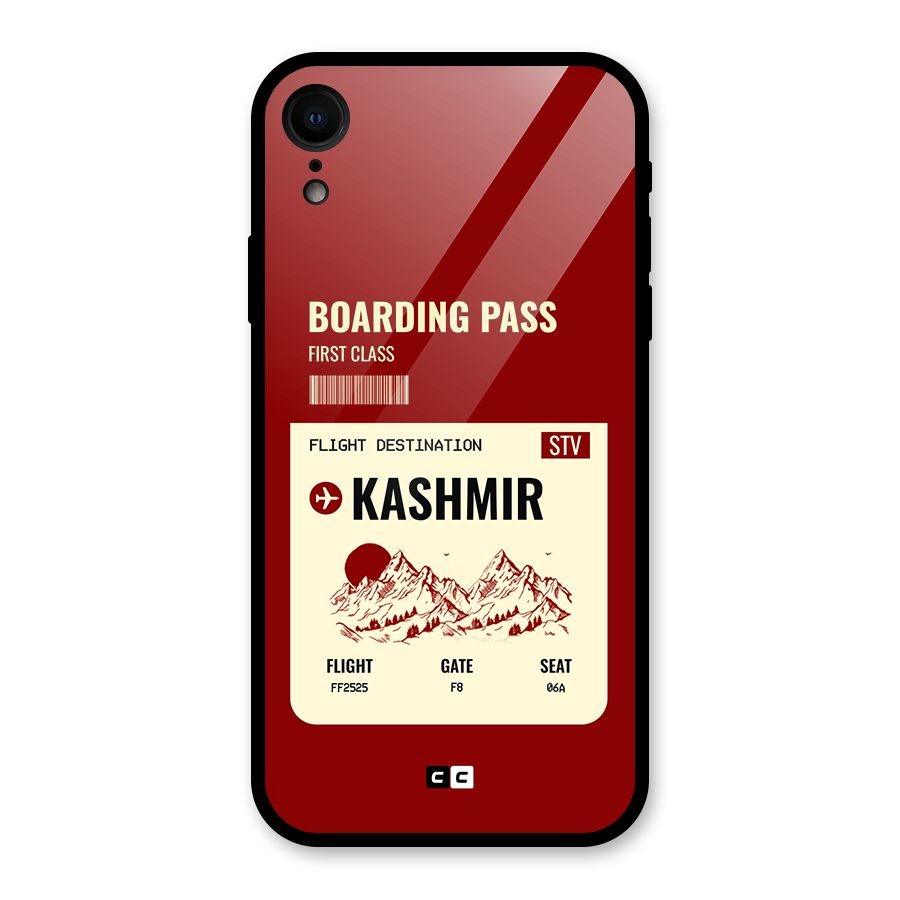 Kashmir Boarding Pass Glass Back Case for iPhone XR