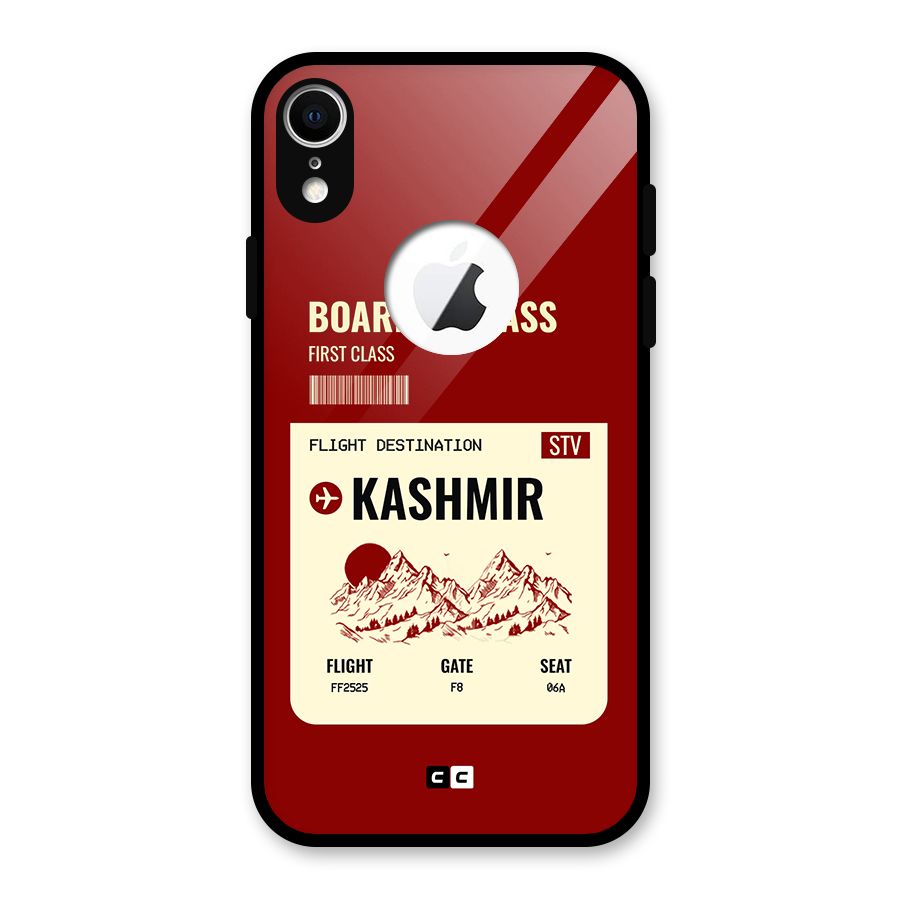 Kashmir Boarding Pass Glass Back Case for iPhone XR Logo Cut