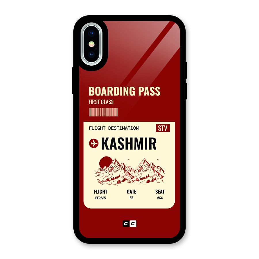 Kashmir Boarding Pass Glass Back Case for iPhone XS