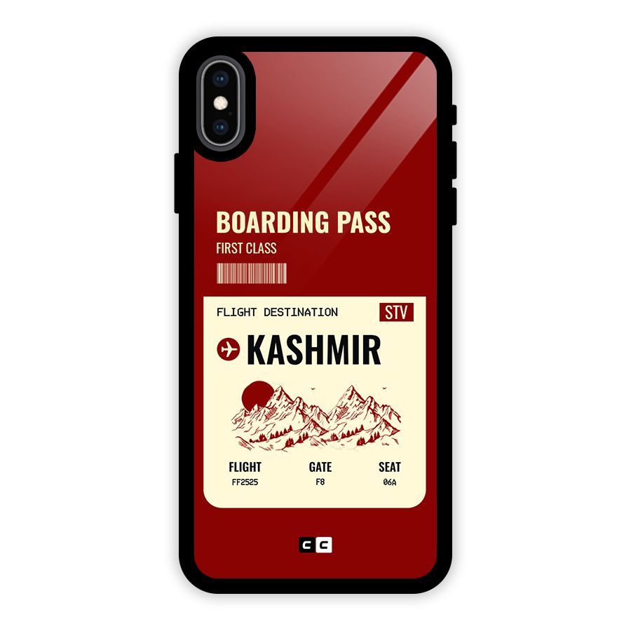 Kashmir Boarding Pass Glass Back Case for iPhone XS Max