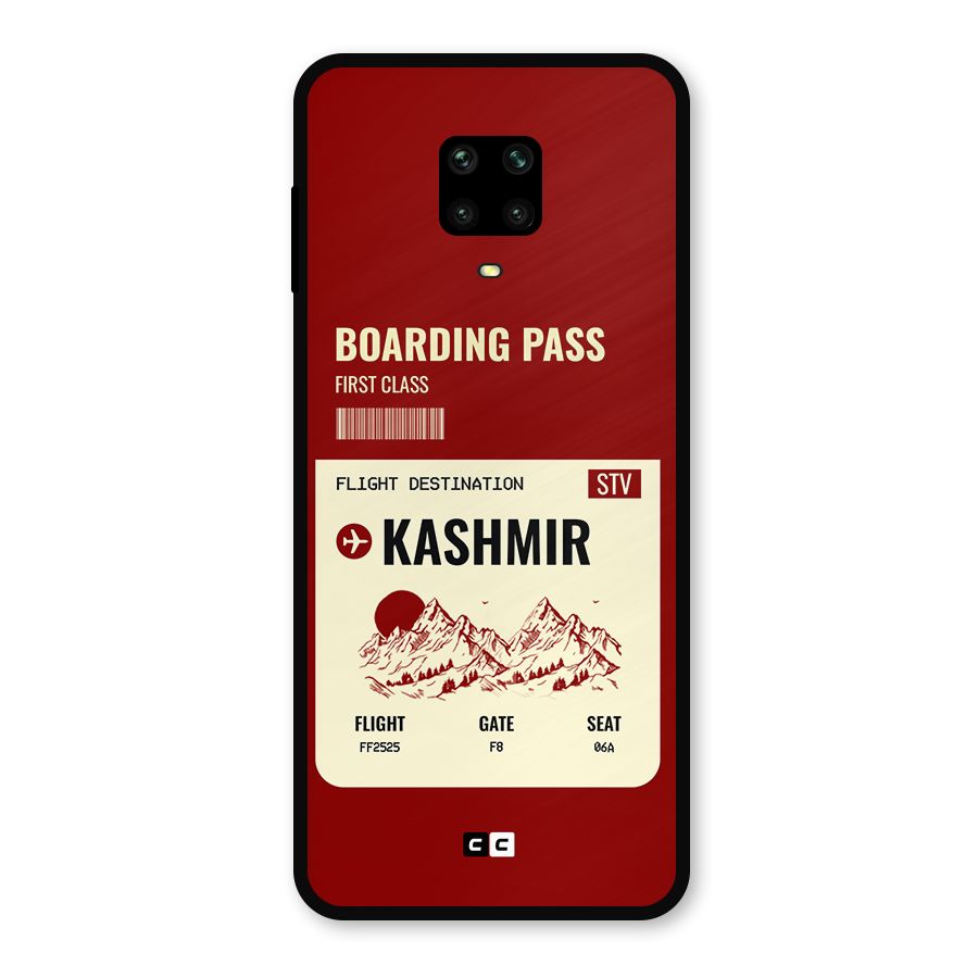 Kashmir Boarding Pass Metal Back Case for Redmi Note 9 Pro