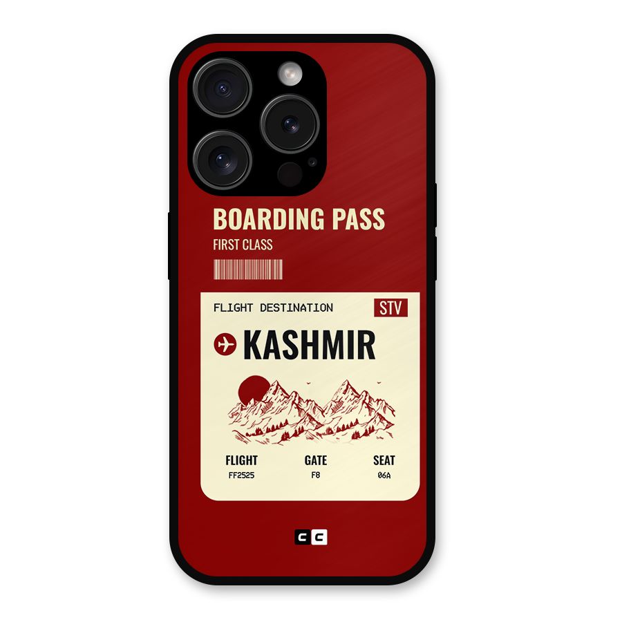 Kashmir Boarding Pass Metal Back Case for iPhone 15 Pro