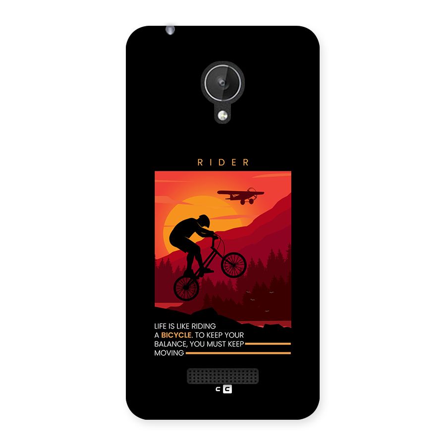 Keep Moving Rider Back Case for Canvas Spark Q380