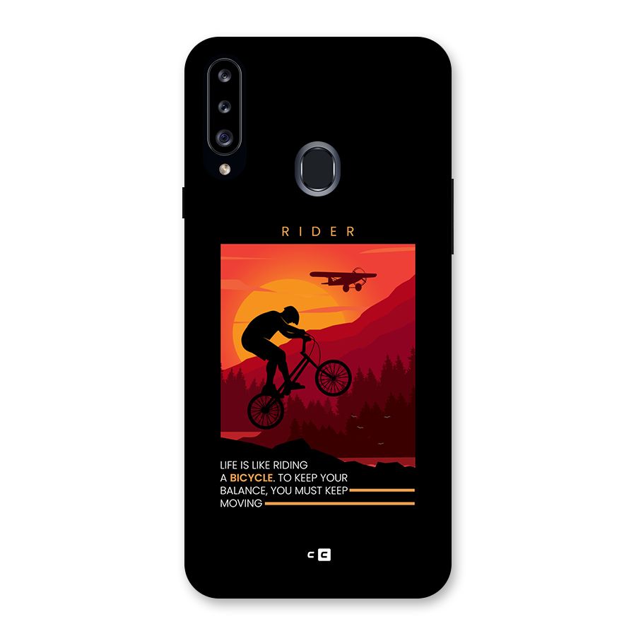 Keep Moving Rider Back Case for Galaxy A20s