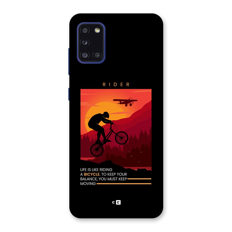 Keep Moving Rider Back Case for Galaxy A31