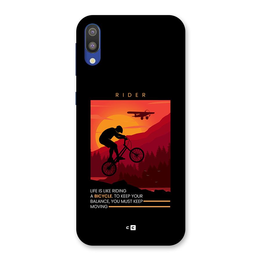 Keep Moving Rider Back Case for Galaxy M10