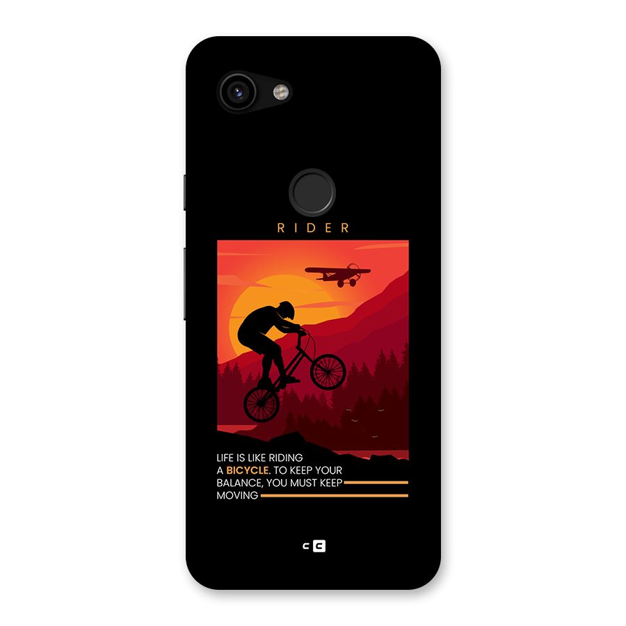 Keep Moving Rider Back Case for Google Pixel 3a