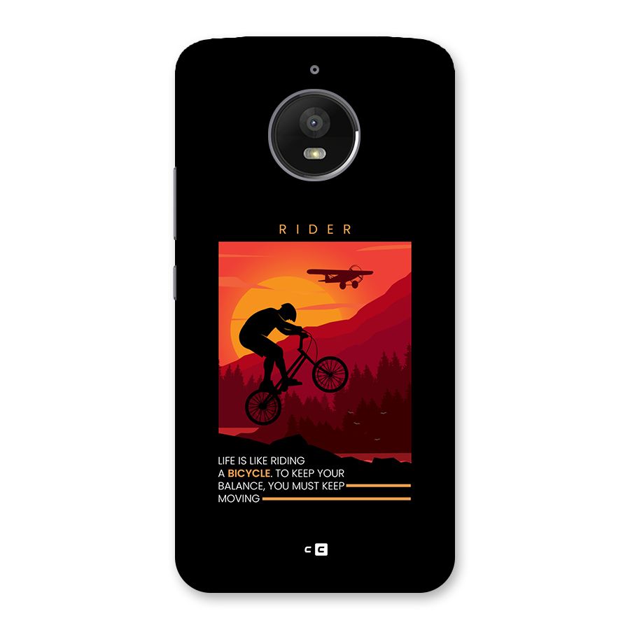 Keep Moving Rider Back Case for Moto E4 Plus