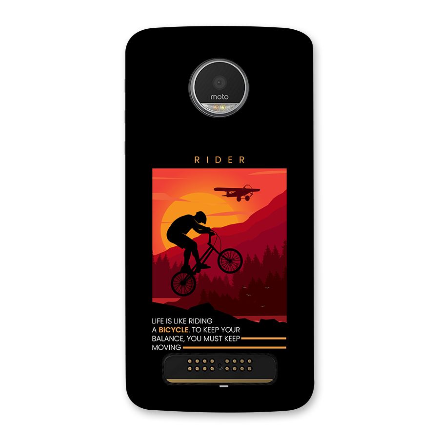 Keep Moving Rider Back Case for Moto Z Play