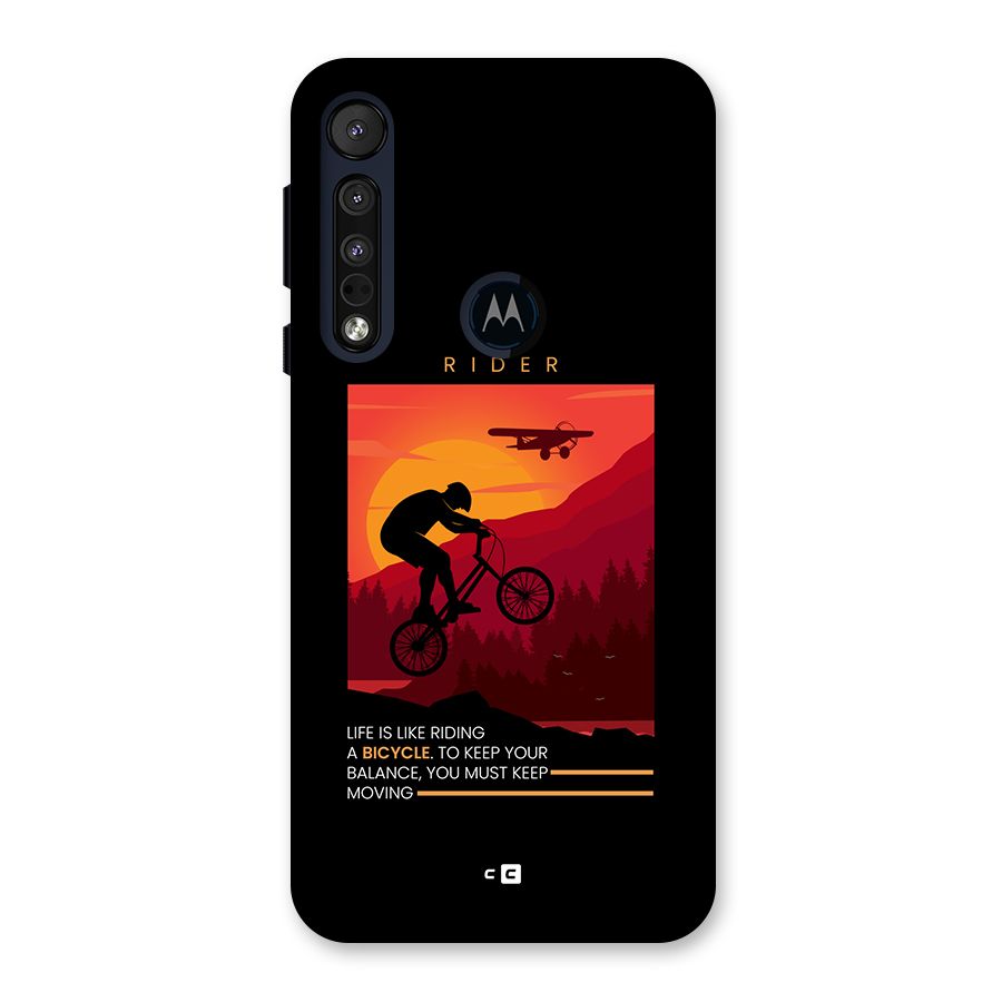 Keep Moving Rider Back Case for Motorola One Macro