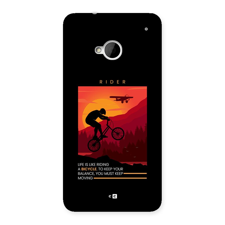 Keep Moving Rider Back Case for One M7 (Single Sim)