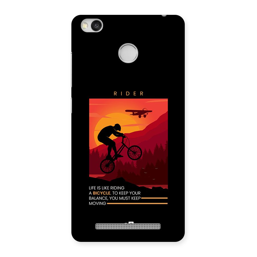 Keep Moving Rider Back Case for Redmi 3S Prime