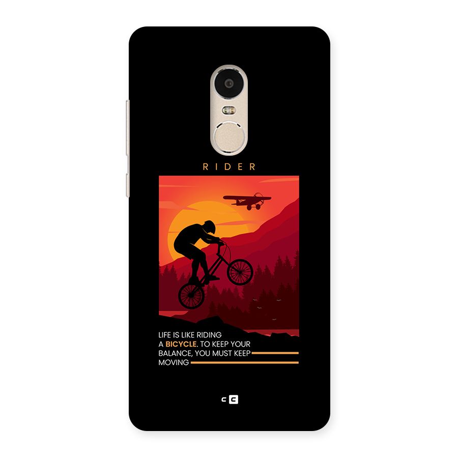 Keep Moving Rider Back Case for Redmi Note 4