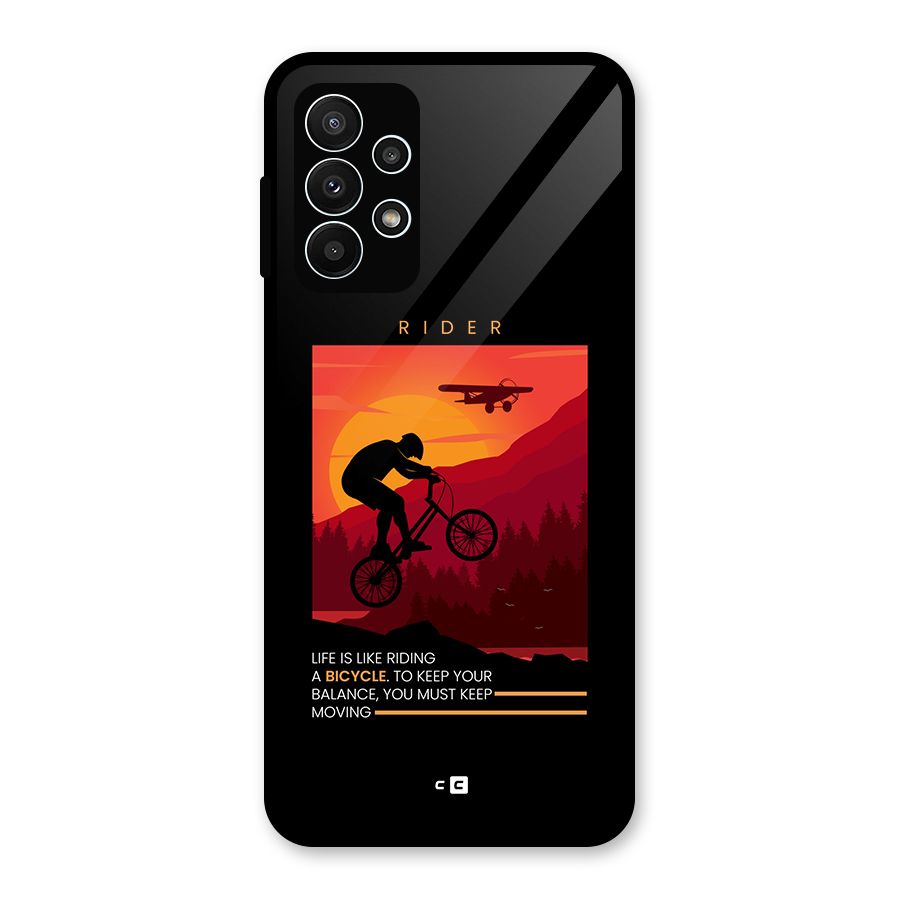 Keep Moving Rider Glass Back Case for Galaxy A23