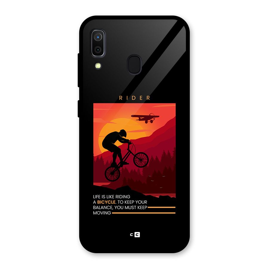 Keep Moving Rider Glass Back Case for Galaxy A30