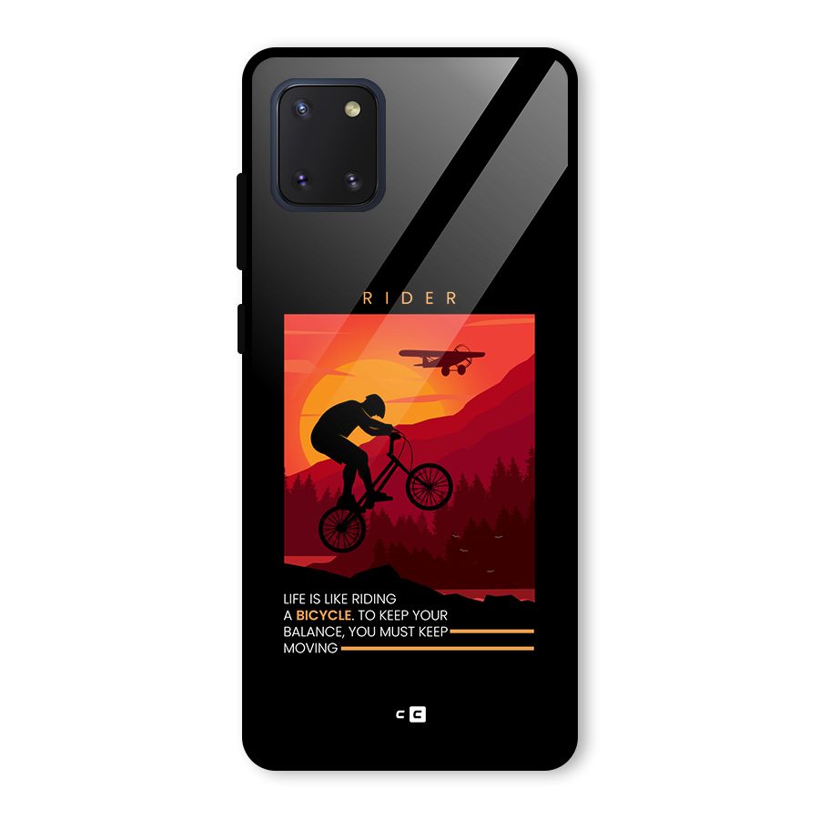 Keep Moving Rider Glass Back Case for Galaxy Note 10 Lite