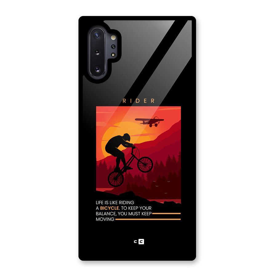 Keep Moving Rider Glass Back Case for Galaxy Note 10 Plus