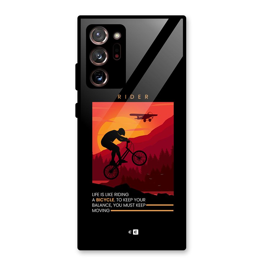 Keep Moving Rider Glass Back Case for Galaxy Note 20 Ultra
