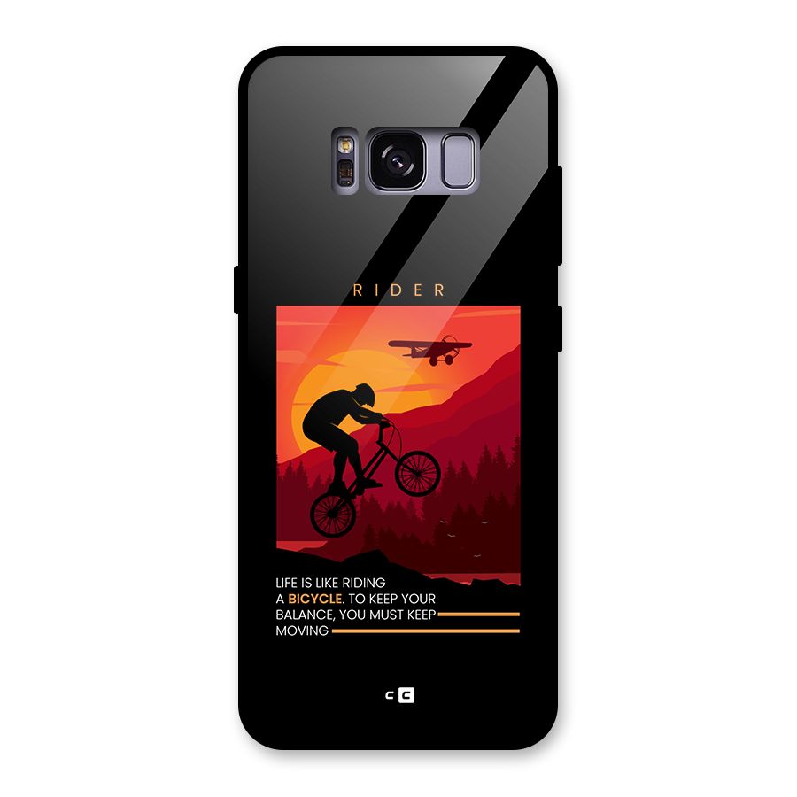 Keep Moving Rider Glass Back Case for Galaxy S8
