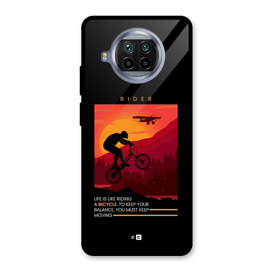 Keep Moving Rider Glass Back Case for Mi 10i
