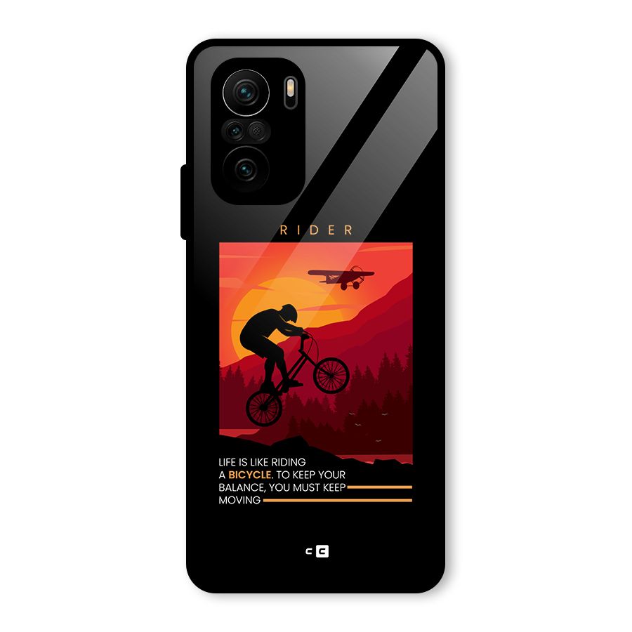 Keep Moving Rider Glass Back Case for Mi 11X Pro