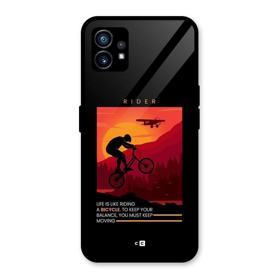 Keep Moving Rider Glass Back Case for Nothing Phone 1