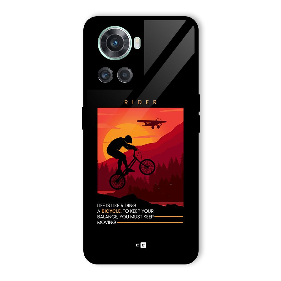Keep Moving Rider Glass Back Case for OnePlus 10R